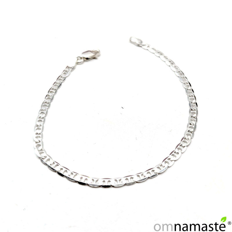 pulsera plata eslabones lisos