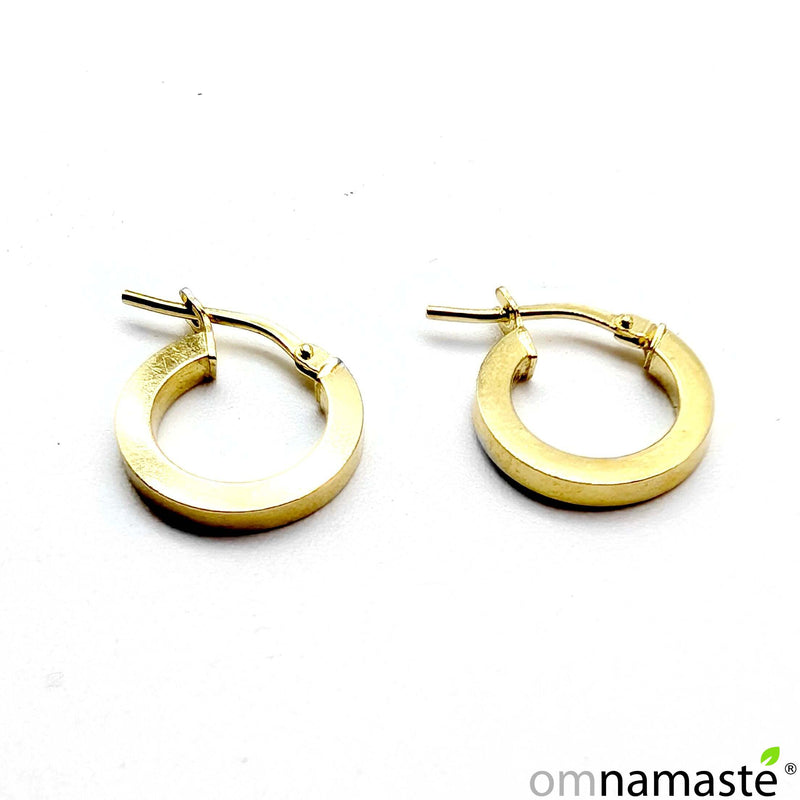 pendiente plata aro dorado diámetro 1cm