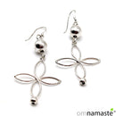 pendientes plata flor 4 pétalos