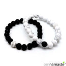 2 Pulseras ying yang bola 8mm