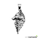 COLGANTE DE ACERO INOXIDABLE EN FORMA DE LOBO 53 X 29 MM