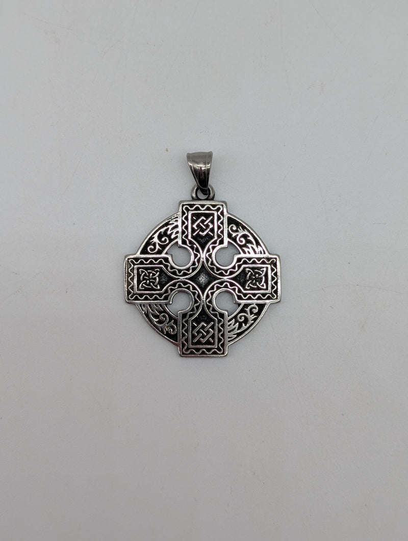 COLGANTE ACERO CRUZ CELTA 43 X 38 MM DOBLE CARA