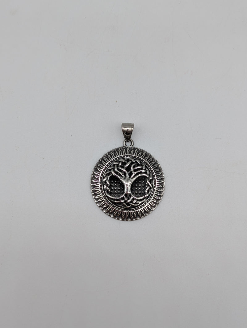 COLGANTE DE ACERO EN FORMA DE ÁRBOL DE LA VIDA 38 MM