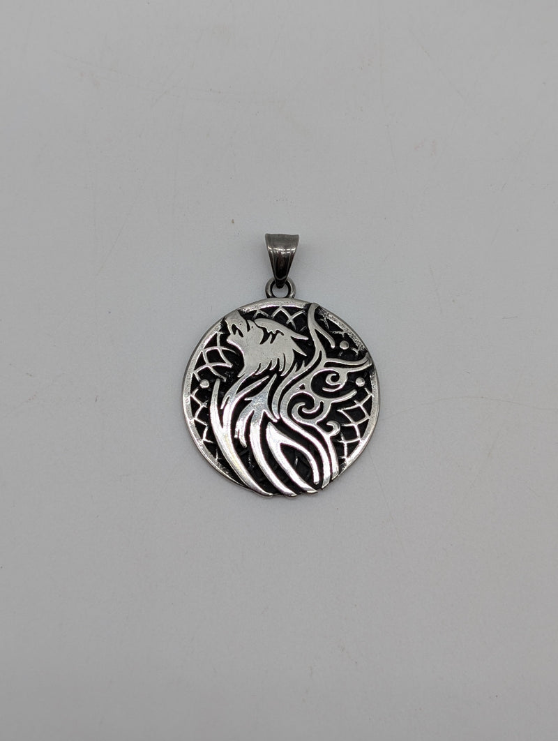 COLGANTE DE ACERO CON DISEÑO VIKINGO 37 MM DOBLE CARA