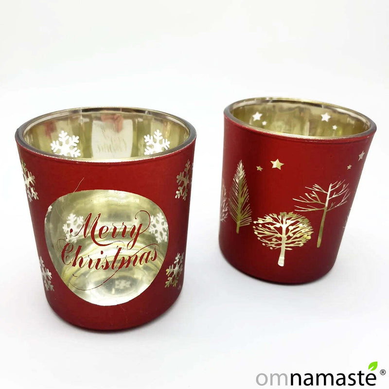 Portavelas de Cristal Navidad surtido