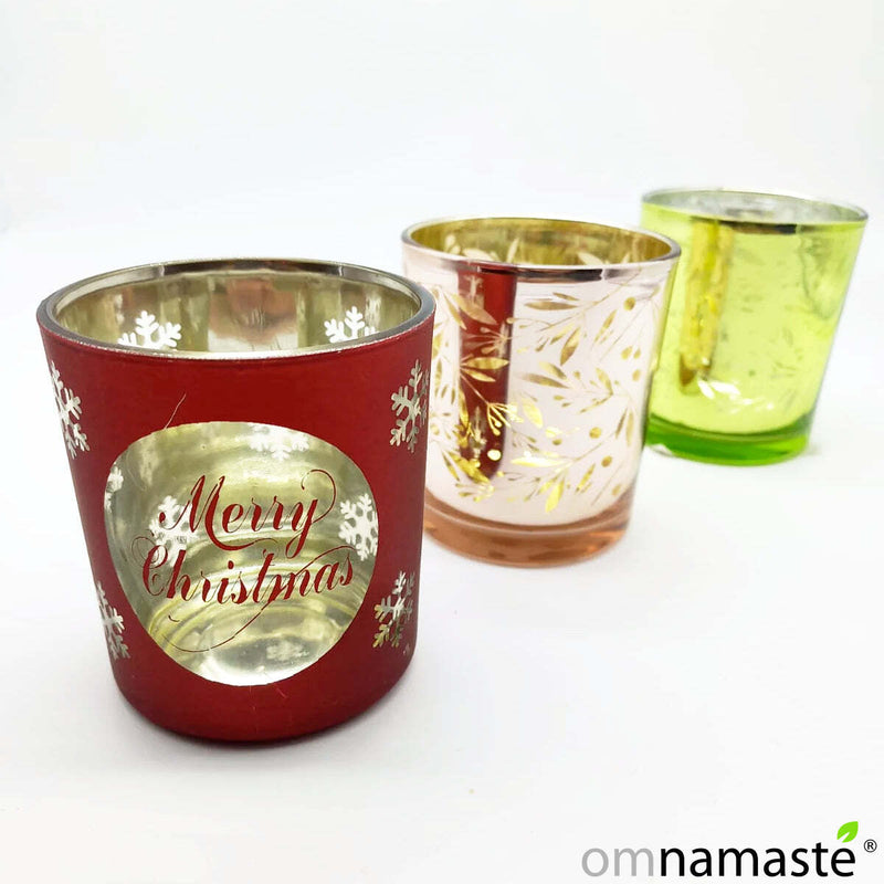 Portavelas de Cristal Navidad surtido
