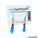 Pendiente acero ojo turco ágata y coral