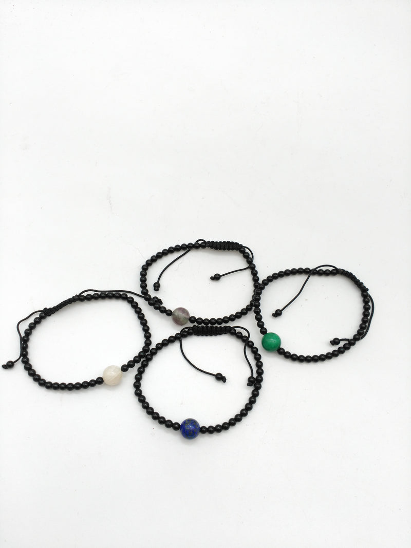 Pulsera tibetana ojo de tigre con obsidiana