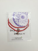 Pareja Pulsera Cristal rojo Trébol acero