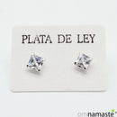 Pendientes Plata de Ley cuadrados brillo