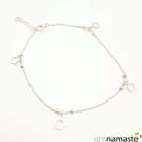 Tobillera plata Flores y bolitas