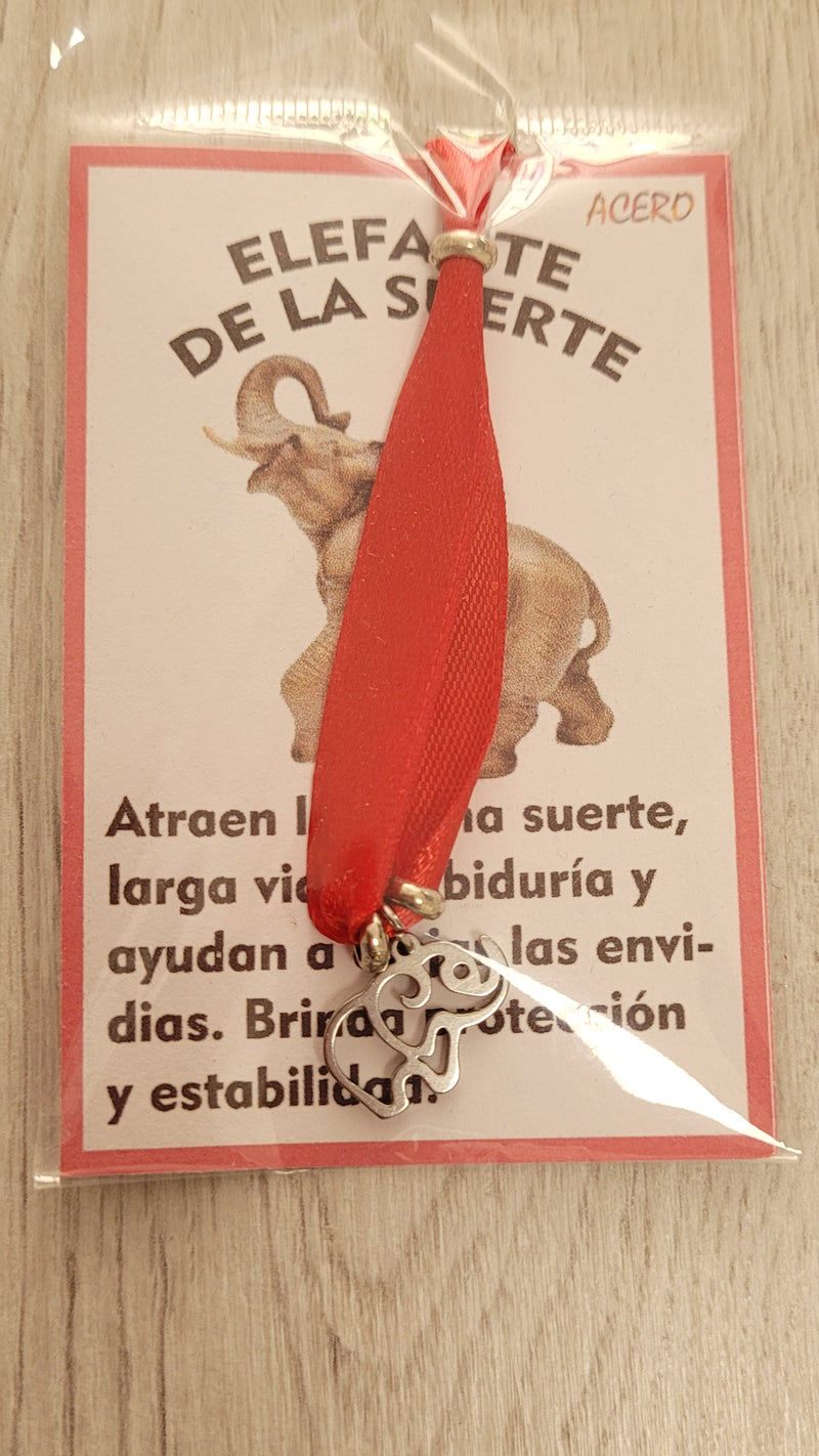 Pulsera lazo rojo elefante acero
