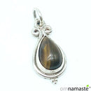 Colgante Plata Lágrima Ojo de Tigre 1.5cm