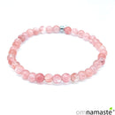 pulsera cuarzo cereza bola 4mm