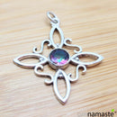 Colgante nudo bruja plata y mineral