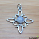 Colgante nudo bruja plata y mineral mod. 2