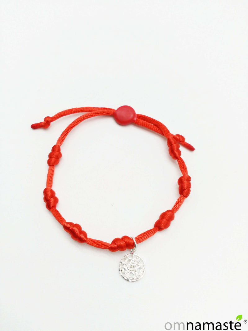 Pulsera siete nudos con tetragramatrón en plata