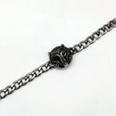 Pulsera de acero con lobo y runas