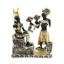 Figura Resina Osiris Ofreciendo Flores a Isis 14cm