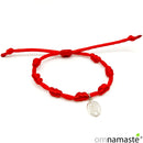 Pulsera 7 nudos roja con cruz de caravaca de plata