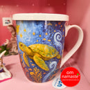 Taza tortuga porcelana con tapa y filtro 300 ml