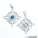 Colgante acero Nudo de Bruja con Mineral (modelo 1)