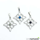 Colgante acero Nudo de Bruja con Mineral 31x27 mm