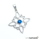 Colgante acero Nudo de Bruja con Mineral 31x27 mm