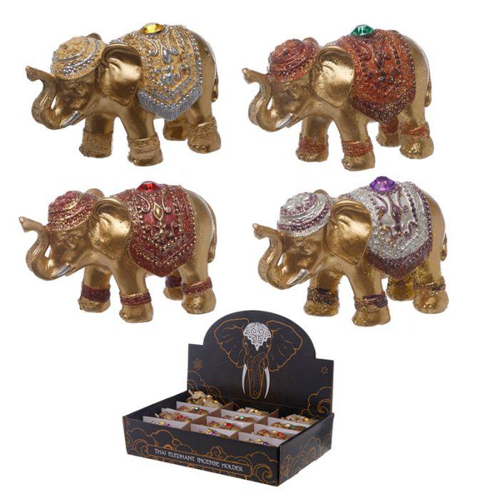 Quemador de incienso Elefante Dorado de la Suerte