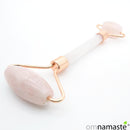 Masajeador rodillo doble cuarzo rosa