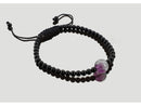 Pulsera tibetana fluorita con obsidiana