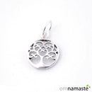 Charm Plata Árbol de la vida Corazones 1cm