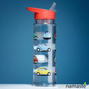 Botella de Agua con Pajita y Asa Coche Fiat 500 Retro