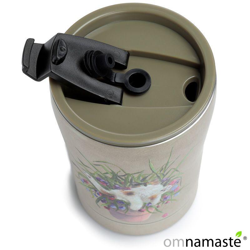 Taza Térmica para Llevar Kim Haskins Gato Floral Verde 300ml