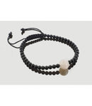 Pulsera tibetana piedra luna con obsidiana negra 10mm