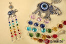 Colgante ojo turco con diseño elefante y cristales 7 chakras
