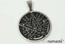 Colgante acero tetragramatón fondo negro 3x4cm