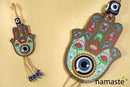 Colgante Madera Mano de Fatima y Ojos Turcos
