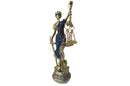 Figura Diosa Justicia Pedestal Dorado y Azul 18cm