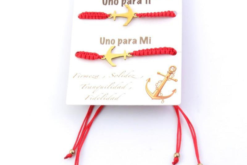 Pulsera ancla nudo corredizo