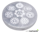 Placa Selenita Buda 7 Chakras 10cm