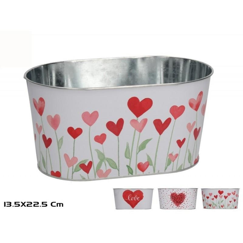 Cubo ovalado metal amor