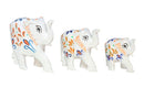 Juego 3 elefantes multicolor Shiva 7-10-12cm