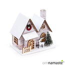 Casa Decorativa LED de Navidad Casa de Abedul Plateado de Fachada Doble