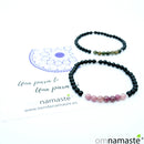 Pulsera Pareja Turmalina Verde y Rosa