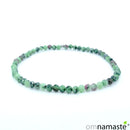 pulsera bola mini facetada zoisita con rubí