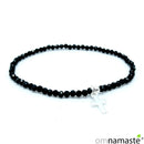 Pulsera cristal cruz plata