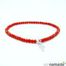 Pulsera cristal cruz plata