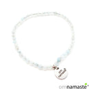 Pulsera bola 4mm facetada aguamarina