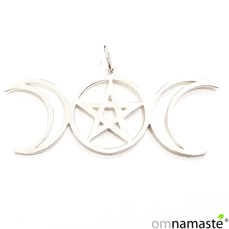 Colgante Plata Tetragramaton y Lunas 5,5cm